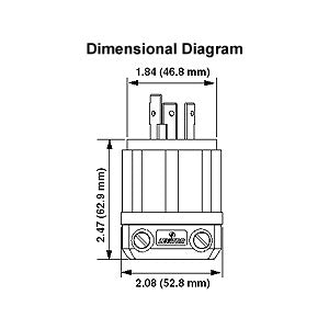 Leviton 2311 - 20 Amp 125 Volt NEMA L5-20P Locking Plug - BLACK-WHITE