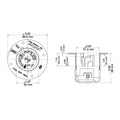Leviton 50Amp, 125-250V AC, Non-NEMA, 3P, 4W, Black & White Locking Flanged Inlet, Industrial Grade, Grounding, California-Style(CS) – GRAY METAL Diagram